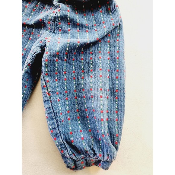 RARE OshKosh B’Gosh Vintage Logo Ruffle Embroidery Spell Out Heart Overalls 3T - Picture 4 of 9